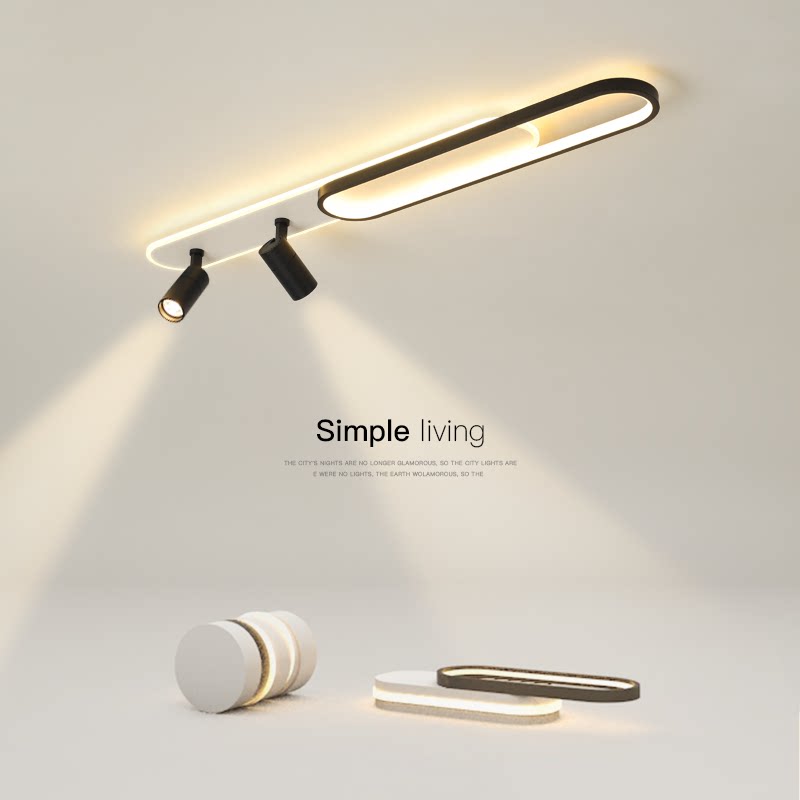 Lustra LED cu Proiector Reglabil FISSO Camilla 69W, lumina Rece/Calda/Neutra, Negru