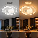 Lustra LED cu telecomanda ISTARAVSHAN, Forma Ovala, 85W, lumina Rece/Calda/Neutra, Dimabila, Alb