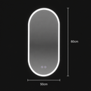 Oglinda LED Ovala 50x80cm Llexort, Touch, Sistem Dezaburire, Dimabila