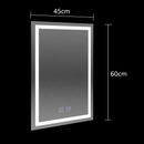 Oglinda LED Rectangulara, 45x60cm, RADIANTE Touch, Sistem Dezaburire, Dimabila