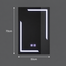 Oglinda LED Rectangulara, 50x70cm, ECLISSA Touch, Sistem Dezaburire, Dimabila