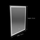 Oglinda LED Rectangulara, 50x70cm, FRAME Basic Touch