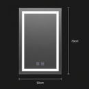Oglinda LED Rectangulara, 50x70cm, RADIANTE Touch, Lumina Rece, Sistem Dezaburire, Dimabila