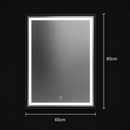 Oglinda LED Rectangulara, 60x80cm, Ombra  Basic Touch