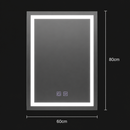 Oglinda LED Rectangulara, 60x80cm, RADIANTE Touch, Lumina Rece, Sistem Dezaburire, Dimabila
