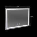 Oglinda LED Rectangulara, 80x60cm, RADIANTE Touch, Sistem Dezaburire, Dimabila