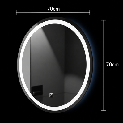 Oglinda LED Rotunda, 70cm, Basic Touch