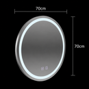 Oglinda LED Rotunda, 70cm, Lucea Touch, Sistem Dezaburire, Dimabila