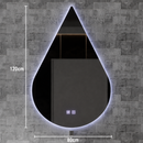 Oglinda LED Touch River, 52W, Sistem Dezaburire, 80X120cm, Forma de Picatura