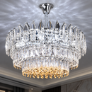 Candelabru Cristal MAJESTIC Magno 15x E14, Diametru 60cm, Crom Lucios, Inaltime Reglabila