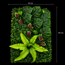 Panou de Gard Viu Artificial Mix Monstera, 40 x 60 cm, Verde