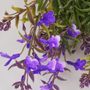 Planta Artificiala, Floare Decorativa de Lavanda, 5 Ramuri, 41 cm, Mov Verde si Alb, Set de 2 Bucati