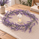 Planta Artificiala Ghirlanda Decorativa de Lavanda, Aspect Delicat, 185cm, 122 Ramificatii, Verde si Mov, Set de 2 Bucati