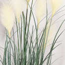Planta Artificiala Iarba Ornamentala, 180 cm, cu 7 Fire, Stuf si Iarba, Verde si Alb, Fara Ghiveci