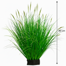 Planta Artificiala Iarba Ornamentala Tip Coada Vulpii, 80 cm, cu 33 Spice, Verde si Alb, Fara Ghiveci