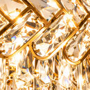 Candelabru Cristal VECTOR Magno 8xE14, Diametru 58cm, Auriu Lucios, Inaltime Reglabila, Metal si Cristal