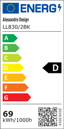 Lustra LED Reglabil FISSO Camilla 69W, lumina Rece/Calda/Neutra, Negru