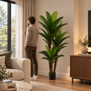 Planta Artificială Copac Tip Palmier, 3 Brate, 190 cm, Verde, cu Ghiveci