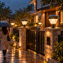 Lampa Solara LED pentru Stalp Exterior KATTAKURGAN, 8W, Lumina Calda/Rece/Neutra + RGB, Forma Rotunda, Aluminiu, Negru, Dimabila