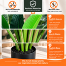 Plantă Artificială Tip Strelitzia Nicolai(Pasărea Paradisului), 220 cm, 13 frunze, Verde