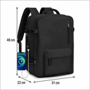 Rucsac Travel Business ALMATY, Cu Port USB, 31x22x46cm Oxford, Negru