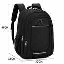 Rucsac Travel Business BAKU, 48x32x18 cm, Oxford, Negru si alb