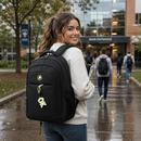 Rucsac Travel Business KANGIQLINIQ, 47x33x15 cm, Oxford, Negru si Verde