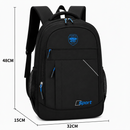 Rucsac Travel Business QABALA, 48x32x15 cm, Oxford, Negru si Albastru