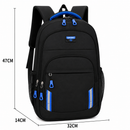 Rucsac Travel Business YEVLAKH, 47x32x14 cm, Oxford, Negru si Albastru