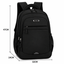 Rucsac de Scoala BOYSUN, 47x32x14 cm, Oxford, Negru si Alb