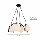 Lustra Clasica EGVEKINOT, Glob, 4xE27, Inaltime Reglabila, Negru
