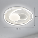 Lustra LED cu telecomanda ISTARAVSHAN, Forma Rotunda, 86W, lumina Rece/Calda/Neutra, Dimabila, Alb