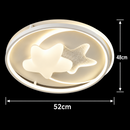 Lustra LED cu telecomanda ASTERA, Forma Corpuri Ceresti, 87W, lumina Rece/Calda/Neutra, Dimabila, Alb