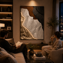 Tablou Sticla cu iluminare LED Raul de Aur, 80 x 120 cm, 24W, Lumina Neutra, Aliaj de Aluminiu si MDF