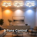 Lustra LED cu telecomanda BLOSSOM 95W, 5 Petale, lumina Rece/Calda/Neutra 3000K/4000K/6000K, Dimabila, Alb, Metal si Acril