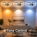 Lustra LED cu telecomanda RIGA LILITH, 68W, 3 Cercuri, lumina Rece/Calda/Neutra, Dimabila, Negru