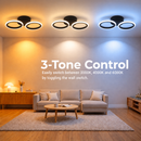 Lustra LED MARA 28W, 2 Cercuri, lumina Rece/Calda/Neutra, Negru