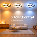 Lustra LED VERTEX FUSION 21W, 2 Cercuri, Rame Metalice, lumina Rece/Calda/Neutra, Alb/Negru