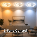 Lustra LED cu telecomanda ISTARAVSHAN, Forma Rotunda, 86W, lumina Rece/Calda/Neutra, Dimabila, Alb