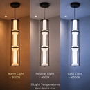 Lustra LED Suspendata cu Telecomanda 78W, Orin, 3 elemente, Inaltime Reglabila, Lumina Calda/Rece/Neutra, Alb, Metal