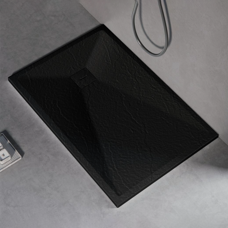 Cadita de dus dreptunghiulara 80x120 cm, slim 3 cm, negru