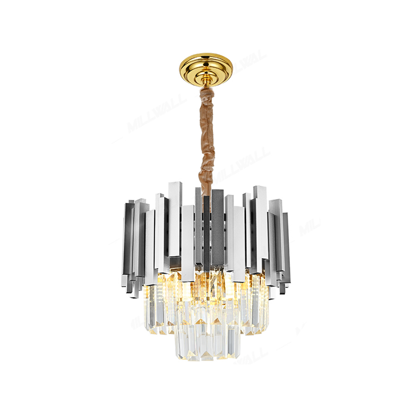 Candelabru Cristal BLOIS Nobile 5xE14, Diametru 40cm, Argintiu, Inaltime Reglabila