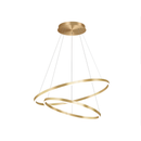 Lustra LED suspendata cu telecomanda  CHRISTINE, 41W, 2 Cercuri, lumina Rece/Calda/Neutra, Dimabila, Auriu Lucios, Inaltime Reglabila