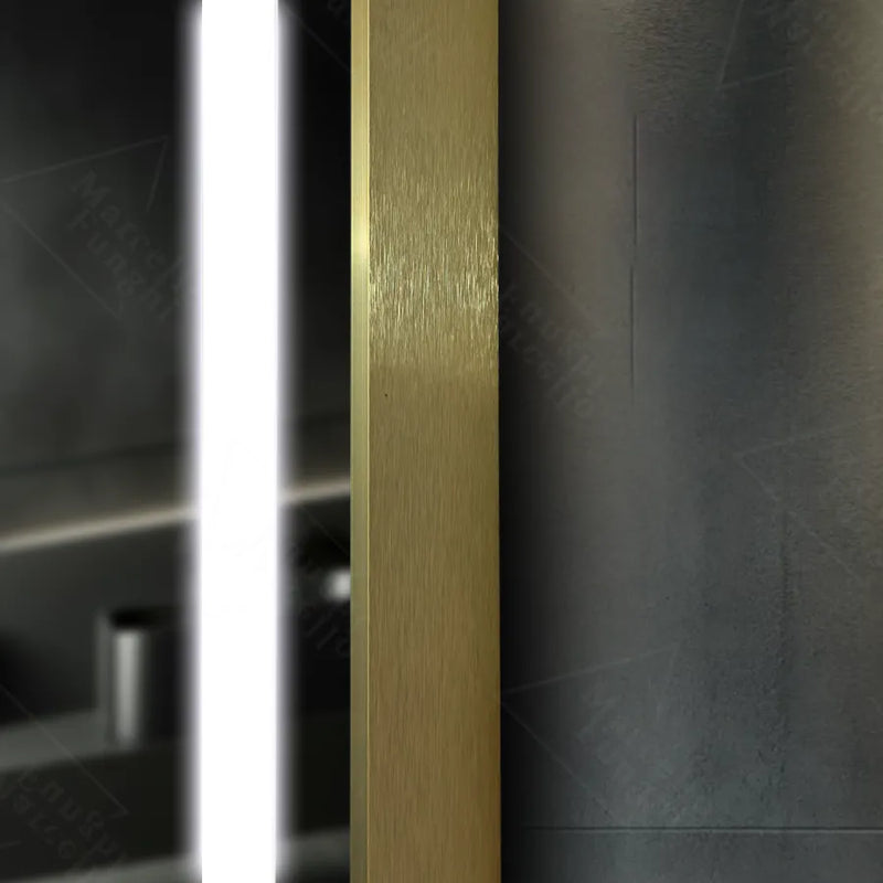 Oglinda LED Rectangulara, 60x80cm, Verite Royale Gold MotionGlow Marcello, Sistem Dezaburire, Ceas & Termometru, Dimabila