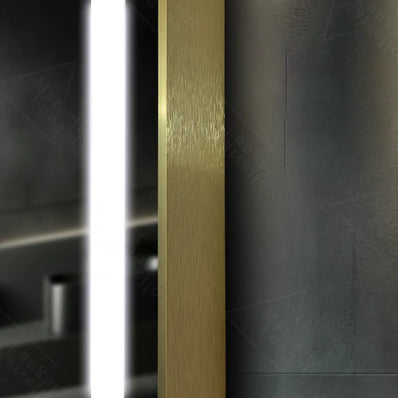 Oglinda LED Rectangulara, 60x80cm, Verite Royale Gold MotionGlow Marcello, Sistem Dezaburire, Ceas & Termometru, Dimabila Oglinzi Marcello Default Title Alessandro Design