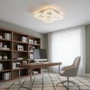 Lustra LED RENATO Nobile cu telecomanda si cristal,  54W, 4 Patrate, Lumina Rece/Calda/Neutra, Dimabila, Alb