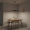 Lustra LED suspendata ANGLE, 60cm, 25W, Inaltime Reglabila, Lumina Rece, Negru, Metal si Acril