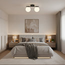 Lustra LED si cristal ORI, 30cm, 2xG9, Globuri, Negru