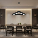 Lustra LED suspendata ANGLE, 60cm, 25W, Inaltime Reglabila, Lumina Rece, Negru, Metal si Acril