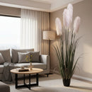 Aranjament decorativ cu 4 fire, Stuf artificial în ghiveci, 200cm, Verde